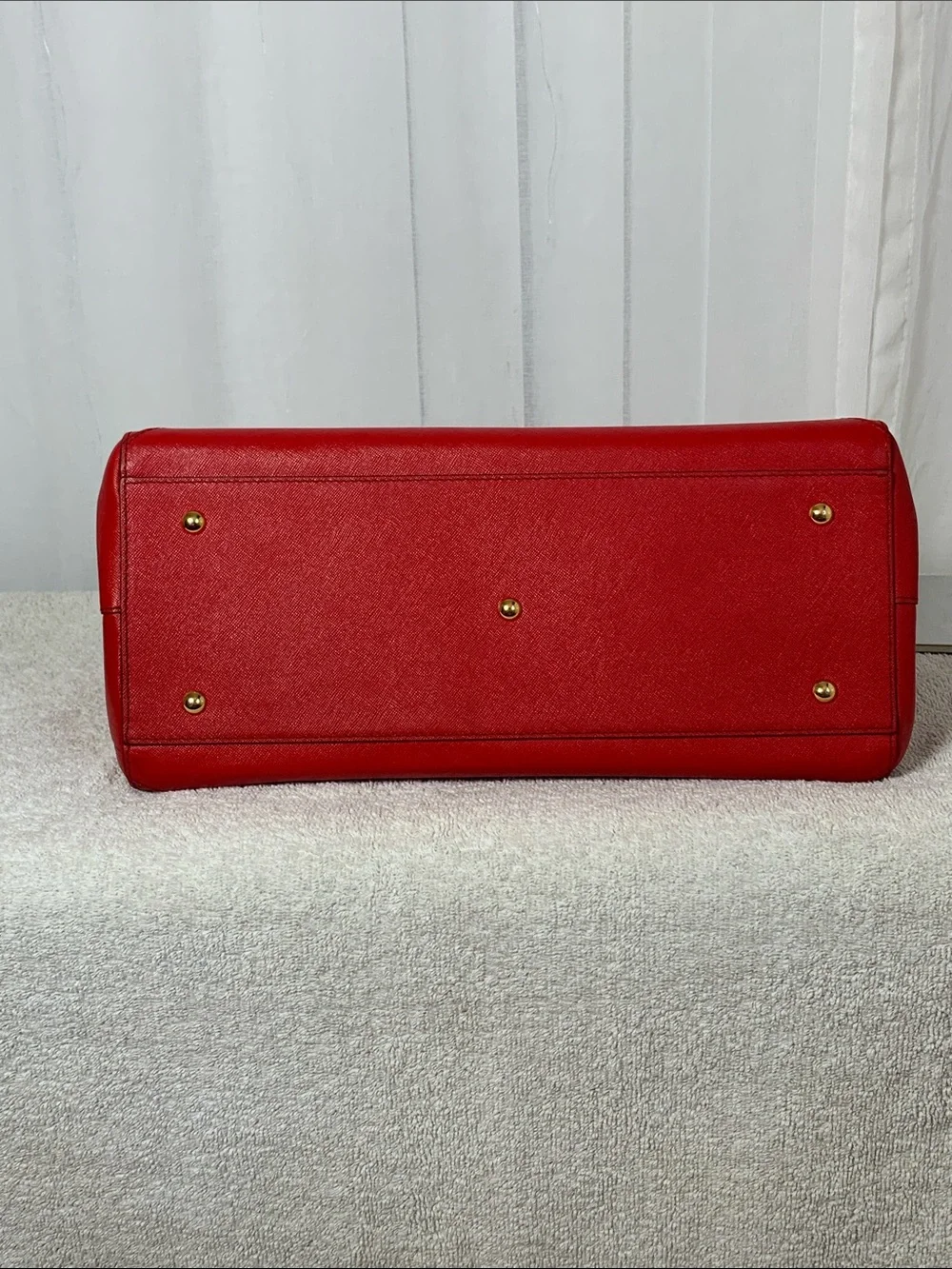 GUC MCM Nuovo Red Leather Satchel with Matching Wallet